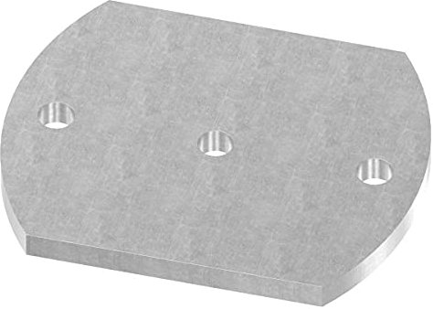 Fenau | Placa de anclaje | D: 150x120x10 mm | Acero (bruto) para soldar en/con agujeros taladrados para fijar en la pared o en el suelo