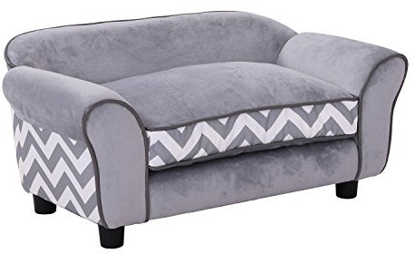 Pawhut Divanetto Cuccia per Animali Domestici, Grigio, 73.5x41x33cm