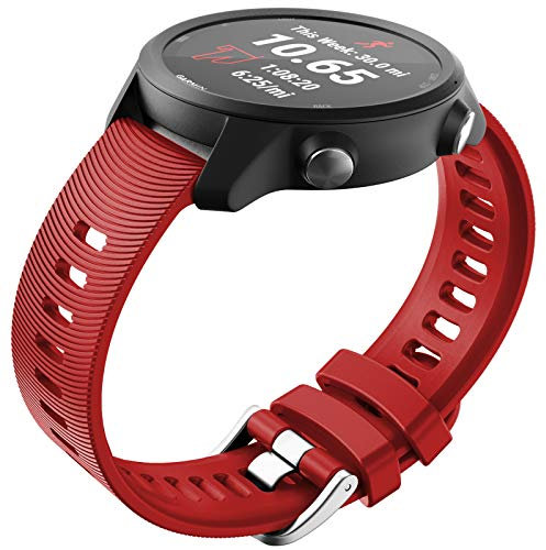 NotoCity Cinturino per Garmin Forerunner 245/245 Music, 20mm Cinturino per Garmin Venu sq/Venu/Venu 2 Plus, Vivoactive 3/3 Music, Cinturino per Garmin Vívomove HR, Forerunner 55/645 Music(Rosso)