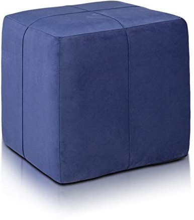 Ecopuf Cube - Sitzhocker Hocker Kunstleder Mikrofaser Sitzbox Quader Würfel Pouf Ottomane Fußbank für's Wohnzimmer Wohneinrichtung 40x40x40 cm Faber Blau A15