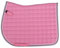 QHP Florence Tapis de selle matelassé carré extravagant avec 2 cordons décoratifs (poney VS, flamant rose)