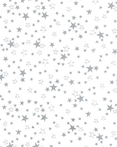 PVC Tischdecke Klarsicht Sterne Silber Ofek Weihnachten · Länge & Breite wählbar· abwaschbar · transparente Folie mit Druck, Größe:140 x 220 cm