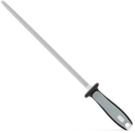Giesser seit 1776 - Made in Germany - Wetzstahl PrimeLine, 31 cm, rostfreier Edelstahl, Abziehstahl, schwarz, rund