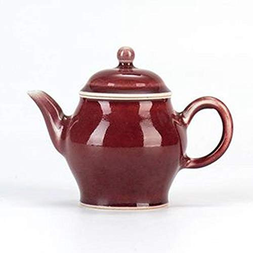 Ceramic Teapot Ceramic Teapot Red Aquarius Single Pot Teapot for Bulk Tea and Tea Bags (Color : Red, Size : 95ml)