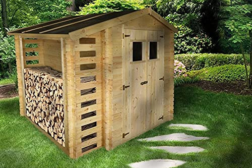Casetta in legno con legnaia 200x200