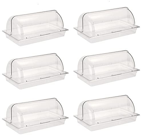 AIZYR Bandejas De Plástico Transparentes para Servir con Tapa De Exhibición De Bandeja De Panadería De Plástico Transparente De Plato De Frotamiento De Tamaño Completo para Fiesta, Boda, Navidad