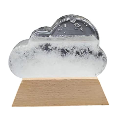 Einzigartiges Geschenk Sturmglas Wolke Wettervorhersage Originalstation mit Holzsockel sternförmig, Heim- und Büro-Desktop-Dekoration, kreatives und modisches Geschenk für sie