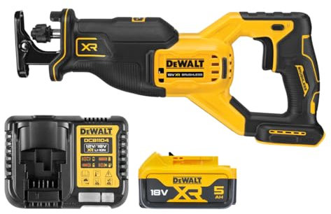 Dewalt DCS382N 18V Brushless Reciprocating Saw with 1 x 5.0Ah Battery & Charger