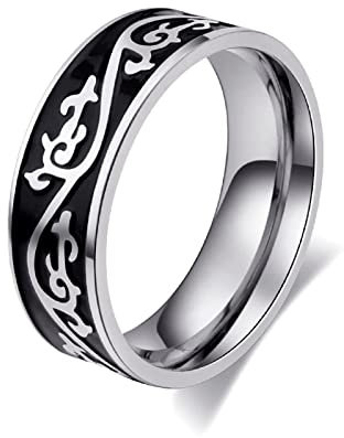 Ring Edelstahl Damen, Männee Ringe 57 (18.1) Ring Unisex Chinesischer Stil Schmuck Ringe