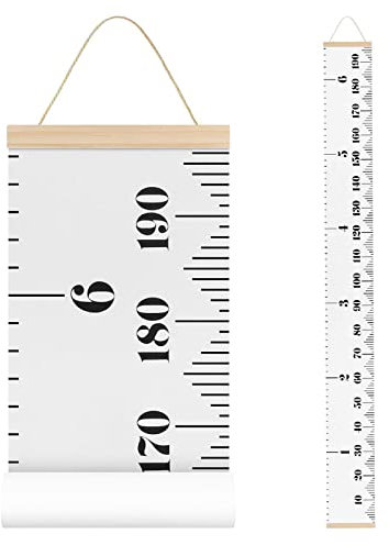 Wandbehang Messlatten Kinder, Höhenmesslineal Kinder, Baby Wachstumsdiagramm Leinwand, Kinder Messlatte Höhe Diagramm für Kinderzimmer Wandmaßstab Kinder Raumdekoration Kinderzimmer