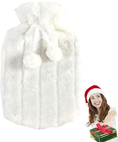 Minan Fodera per borsa dell'acqua calda, 2 l, con morbido peluche, calore a lungo termine, rapido sollievo dal dolore, 30 x 20 cm (borsa dell'acqua calda non inclusa)