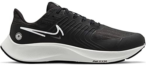 NIKE Air Zoom Pegasus 38 Shield Men's Running Trainers Sneakers Shoes DC4073 (Black/Platinum Tint-DK Smoke Grey 001), 6.5 UK