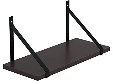 AKKE Hängeregal Gino Wandregal Kinderzimmer Küche Wohnzimmer Badezimmer Loft Büro Regale für Wände Regalbrett für Wand-Deko Küchenregal Moderne Wandboard Bücherregal Wand Wenge 80x20 cm