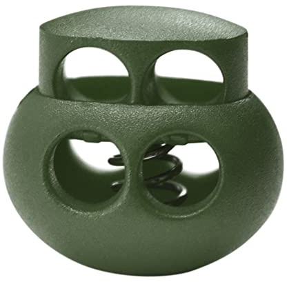 10 Stück Bungee-Federschnur-Verschluss, Kunststoff-Knebelverschluss, Paracord-Schlüsselband für DIY-Basteln, stoßfest, elastischer Kordelzugverschluss, Schuhspitze, Clip, Doppelloch-Einsteller
