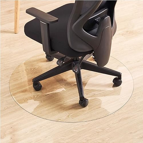 Runde Bodenschutzmatte Transparent/Gefrostet 1.5mm PVC Bodenmatte Rutschfest Schreibtischstuhl Matte für Harter Boden Parkett Bodenmatte für Schreibtischstuhl Nach Maß (transparent,30cm/11.7in)
