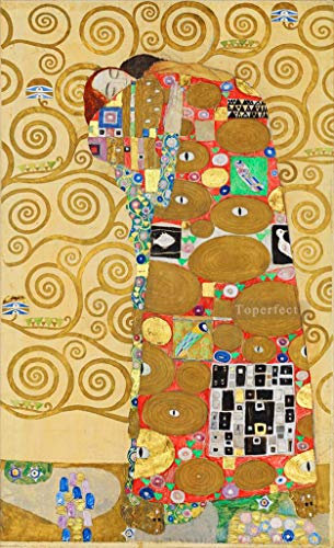 Ölgemälde handgefertigt €50-2000 von Lehrern der Kunstakademien, Gemälde auf Leinwand, 24 berühmte Klimt-Kunst in Öl, Der Baum des Lebens Stoclet-Fries rechts Gustav Klimt –4