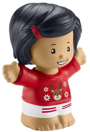 Ersatzteil für Fisher-Price Little-People Adventskalender Weihnachten Spielset – HGP72 ~ Ersatzfigur für kleine Mädchen mit rotem und weißem Rentier-Outfit ~ funktioniert hervorragend mit vielen Sets!