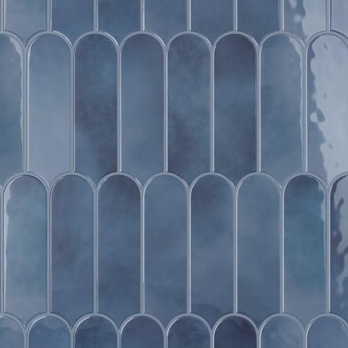 VaryPaper Self Adhesive 3D Blue Tile Stickers 30.5cmx30.5cm 20 Pieces Peel and Stick Tiles Kitchen Stick on Tile Waterproof Bathroom Tile Stickers Backsplash for Kitchen Wall Stickers Tile Ttransfers