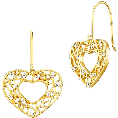 Julie Julsen Damen Ohrhänger 925/- Sterling Silber 1,5cm Glänzend Zirkonia gold 148230005