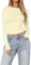 Women's Casual Crop Tops Slim Fit Top Crew Neck Long Sleeve Tight T-Shirt Basic Blouse Tee Tops(Light Yellow-9,L)