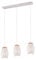 lightling 3-flammige Pendellampe Bill mit Holzakzenten, Höhe anpassbar, Deckenmontage, IP20 Indoor, exkl. 3 x E27 max. 28W, Ø 15 cm, Höhe 150 cm, Breite 71 cm, Metall, weiß matt