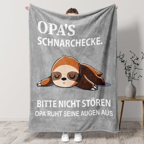 KAAYEE Opa Geschenk, Kuscheldecke Geschenke für Opa zum Geburtstag Vatertag Valentinstag Weihnachten, Geburtstagsgeschenk Vatertagsgeschenk für Männer von Enkel 1.3 * 1.5 M Decke