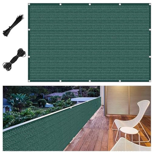 Brise Vue Occultant Exterieur 95 x 555 cm Coupe-Vent et Perméable à l'eau, Respirant, Léger Brise Vue Balcon Paravent Aux Écran, pour Jardin, Vert Foncé