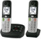 Panasonic KX-TGU432EB Digital Cordless Landline Phone with Answering Machine, Base Unit & 2 Handsets, LCD Display, Fav Call, Torchlight, Hearing Aid Compatible, Black & Silver