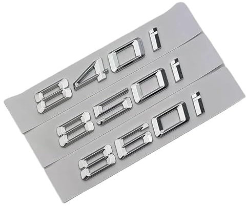 YSABVCP 3D ABS Chrom Auto Heckklappe Buchstaben Aufkleber Aufkleber Passend for BMW E31 G15 840i 850i 860i Emblem Logo Auto Styling Zubehör(850i)