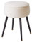 Aibiju Round Footrest Stool with Storage, Faux Teddy Fur Dressing Table Chair, Makeup Vanity Stool Side Table with Metal Legs for Bedroom, Living Room, Entryway, Offices, White YD-RMS137W