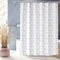 XUEDNGM Rideaux de Douche Tissu Lavable 120 x 230 cm Personnalisable, Lavable en Machine, Lesté, Séchage Rapide, avec des Crochets Rideau de Douche Anti-Moisissure, hexagone Blanc