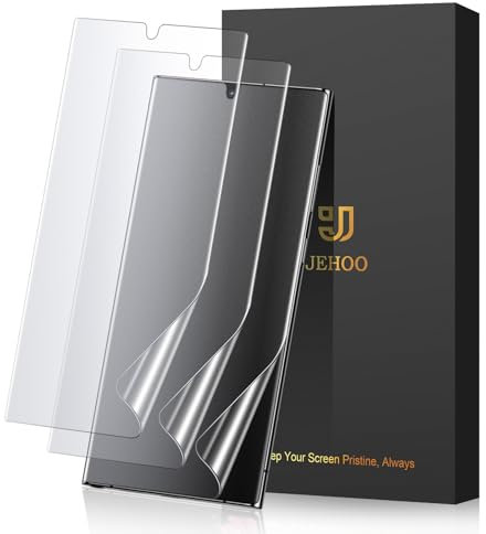 JEHOO 3 Pezzi per Samsung Galaxy S24 Ultra Pellicola Opaca, Supporto sblocco impronte digitali, Senza Bolle, Antiriflesso Anti-Impronta, TPU Protezione Schermo Matte Pellicola Protettiva 1