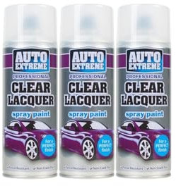 PEBBLE HUG Clear Lacquer Spray Paint, crystal-clear finish, Fast-Drying, suitable for use on wood, metal, plastic, ideal for both indoor and outdoor use, 400ml, (3 Pcs)