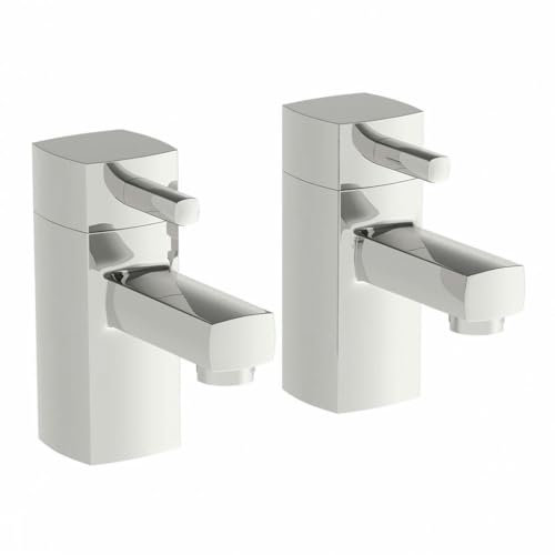 Orchard Derwent Chrome Bath Pillar Taps Square Bathroom Taps for Reliable Water Control