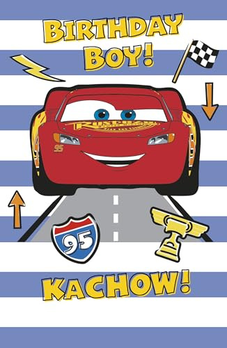 Disney Lightning McQueen Geburtstagskarte für Jungen, Disney-Cars-Design für junge Jungen/Mädchen, Happy Birthday Karte für Bruder, Neffen, Enkel, Sohn, Patensohn, niedliche