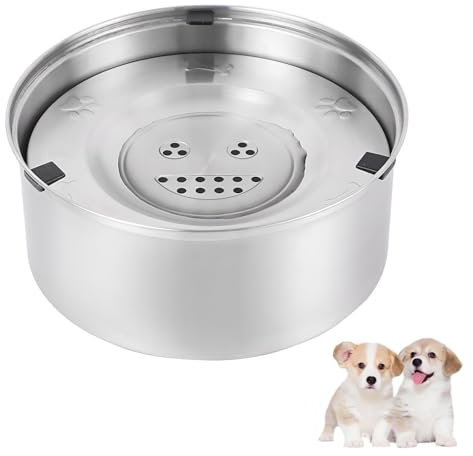 3L Wassernapf Hund Ohne Sabbern,Hundenapf Edelstahl Rutschfestes Bodendesign,Trinknapf Hund Anti Schlabber,Hundenapf Grosse Hunde,Auslaufsicherer,Leicht zu Reinigen Spülmaschinenfest,Langsamer Trinker
