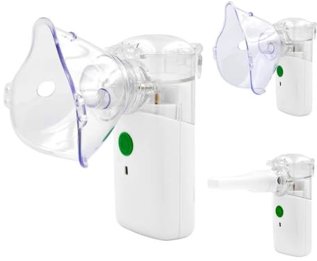Inhalator,Inhalationsgerät tragbar Vernebler Set,Geräuscharmes Inhalator mit Mundstück,Inhalator Vernebler für Kinder und Erwachsene,Inhalator mit Mundstück，USB wiederaufladbar (2) (1pcs)