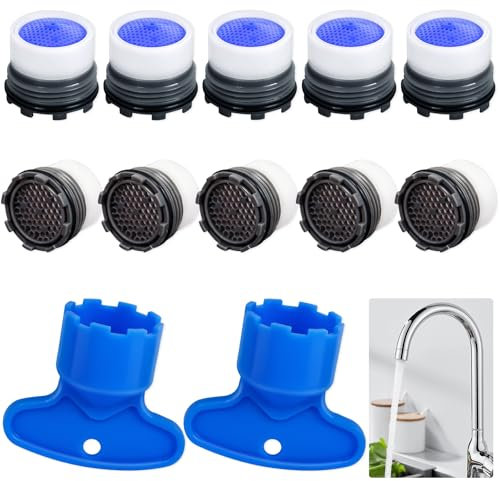 10 Stück Wasserhahn Sieb Set Strahlregler M16.5, Küchenspüle Luftsprudler Belüftungs Wasserhahn Luftsprudler, Luftsprudler Einsatz Passend für die Meisten Wasserhähne