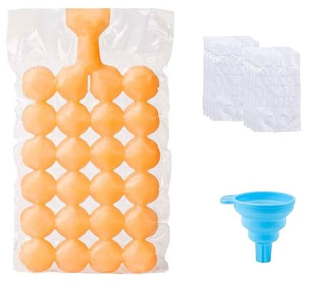 Bolsa de Hielo Bandeja, 100 piezas Bolsas Para Cubitos de Hielo, Enfriadores y Bolsas de Frío para Hielo, Molde de Cubitos de Hielo para Hacer Cubitos de Hielo o Jugo,orbicular