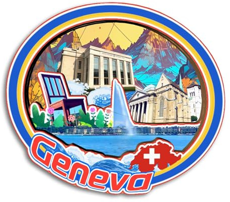 Quwsne Refrigerator Magnet Geneva Switzerland Fridge Magnet City Travel Souvenirs Tourist Gifts 3D Classic Landmarks Handmade Crafts Home Decoration -3889