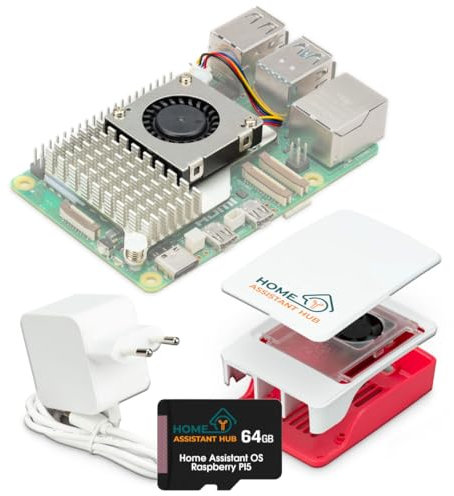 HomeAssistantHub Home Assistant Server su Raspberry PI 5 8GB RAM 64GB MicroSD raffreddamento attivo