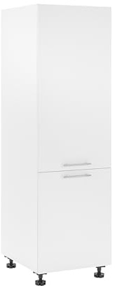 Laundreezy Einbauschrank für Kühlschrank, Weiß - Geräumiger Hochschrank für Waschküche & Hauswirtschaftsraum - 60 x 200 x 68 cm (B/H/T)