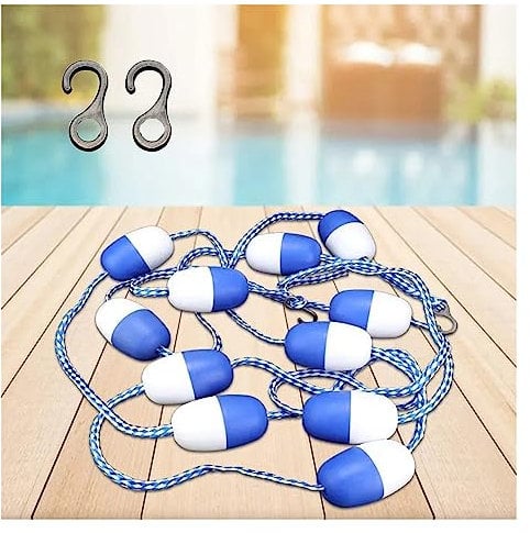 Corde de séparation de sécurité pour piscine et ligne flottante, longueur sur mesure de 3,3 à 25 pieds, idéale pour hôtels, villas, parcs aquatiques, séparation des couloirs, avertissement d