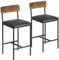 Glorlliant Juego de 2 sillas de cocina, taburetes de bar, sillas de bar acolchadas con respaldo, sillas de marco de metal, 64 cm de altura, sillas de comedor para isla de cocina, barra de bar, fácil