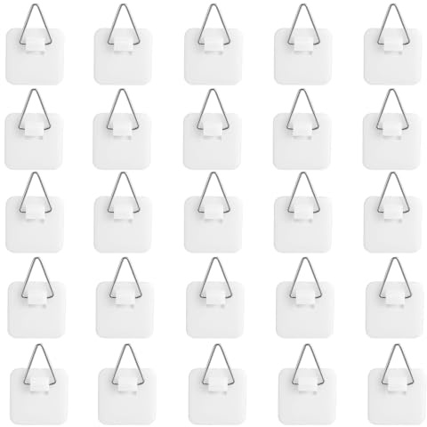 25 Pack Wall Plate Hangers, Invisible Adhesive Plate Hooks for Display, 3.2 cm Plates Wall Hangers for Art, Photos, Frame and Decorative Plates