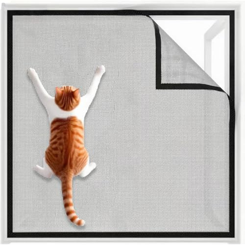 Fliegengitter Fenster 120×100cm, Katzennetz Fenster, Insektenschutz Fenster, Fensterschutz Katze Ohne Bohren Selbstklebende Befestigung Abnehmbar