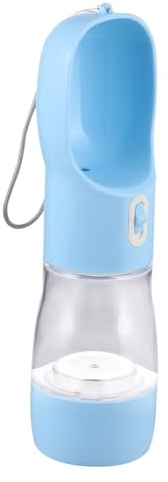 Veemoon Bouteille d'eau Portable 200ml pour Chien et Chat 258ml Distributeur de Nourriture en PC Abs, Léger et Étanche, pour Randonnée et Voyage