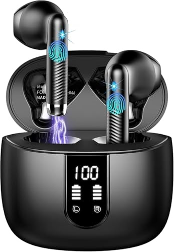 Cuffie Bluetooth 5.4, 2026 Nuovo 56Ore Auricolari Bluetooth Cuffie Wireless In Ear con 6D Stereo/4 ENC Mic,Cuffie Senza Fili Cancellazione Rumore Headphones Cuffiette Sport IP7 Impermeabili Earbuds