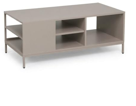 HEMAX Mobile Porta TV Colore Tortora 120x40x46 cm, Tavolino Basso da Salotto Moderno con Ripiani Aperti, Mobiletto Multimediale per Soggiorno, Supporto Televisione Elegante e Versatile Casa