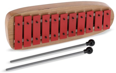 Gewa Glockenspiel GH11 – Modell 847006 – 11 rote Metallklangplatten – Tonumfang c''-f''' – mit Tasche – ohne Schlägelhalter